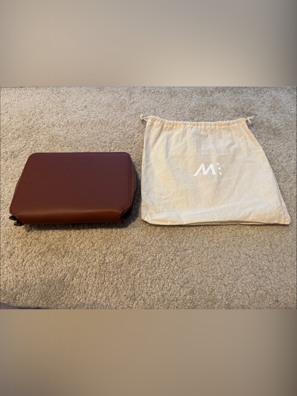Women's Travel Pouch in Deep Brown Leather - Brand: